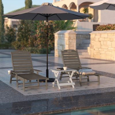 Image showing  Monterey Adjustable Adirondack Lounger with Cup Holder- All-Weather Indoor/Outdoor HDPE Lounge Chair