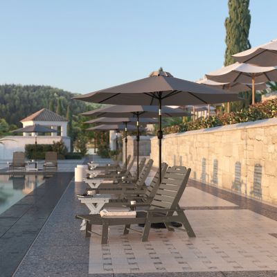 Image showing  Monterey Adjustable Adirondack Lounger with Cup Holder- All-Weather Indoor/Outdoor HDPE Lounge Chair