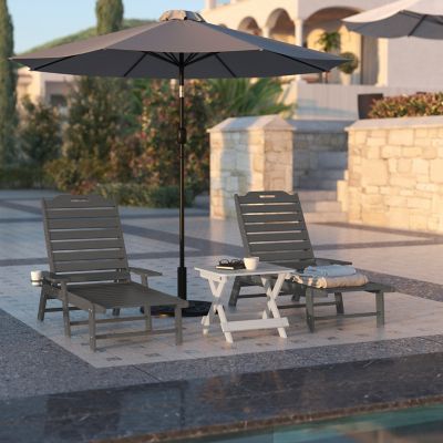 Image showing  Monterey Adjustable Adirondack Lounger with Cup Holder- All-Weather Indoor/Outdoor HDPE Lounge Chair