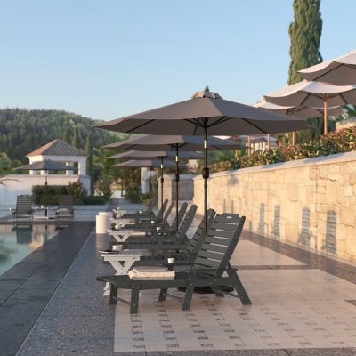 Image showing  Monterey Adjustable Adirondack Lounger with Cup Holder- All-Weather Indoor/Outdoor HDPE Lounge Chair