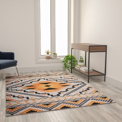 Flash Furniture Payson Collection Southwestern Area Rug - Olefin Rug with Cotton Backing - Entryway, Living Room, Bedroom