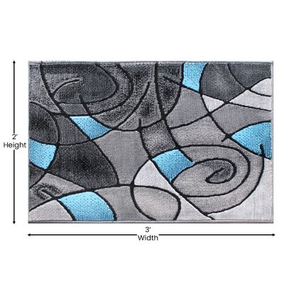 Image showing  Modern Olefin Accent Area Rug, Abstract Pattern