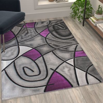 Flash Furniture Modern Olefin Accent Area Rug, Abstract Pattern