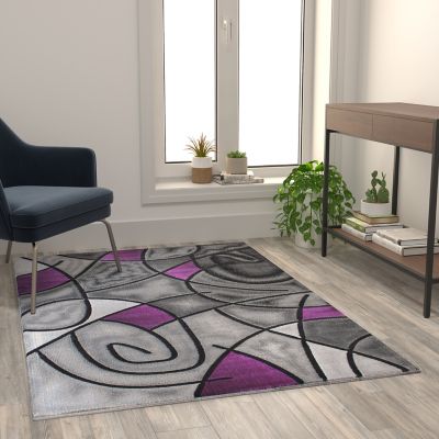 Image showing 2 th Flash Furniture Modern Olefin Accent Area Rug, Abstract Pattern
