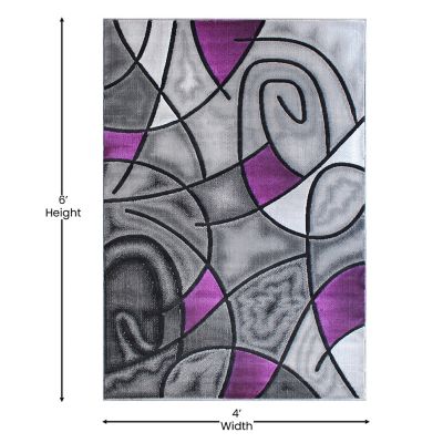 Image showing 3 th Flash Furniture Modern Olefin Accent Area Rug, Abstract Pattern