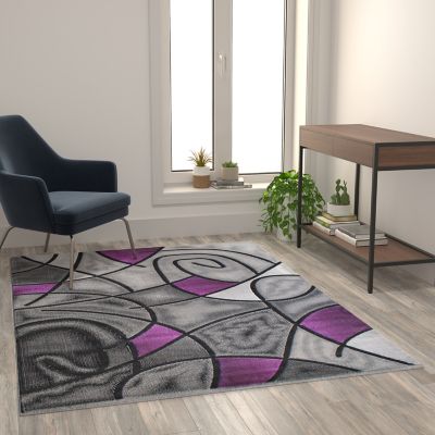 Image showing  Modern Olefin Accent Area Rug, Abstract Pattern
