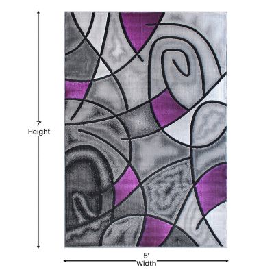 Image showing  Modern Olefin Accent Area Rug, Abstract Pattern