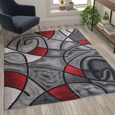 Flash Furniture Modern Olefin Accent Area Rug - Abstract Pattern