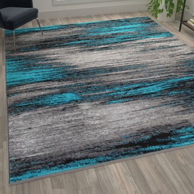 Flash Furniture Rylan Collection Abstract Pattern Area Rug - Olefin Rug with Jute Backing - Living Room, Bedroom, & Entryway