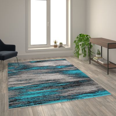 Image showing 2 th Flash Furniture Rylan Collection Abstract Pattern Area Rug - Olefin Rug with Jute Backing - Living Room, Bedroom, & Entryway