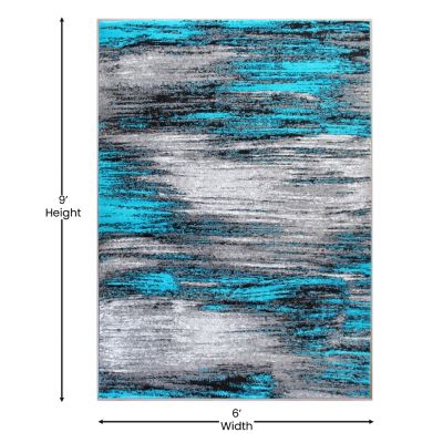 Image showing 3 th Flash Furniture Rylan Collection Abstract Pattern Area Rug - Olefin Rug with Jute Backing - Living Room, Bedroom, & Entryway