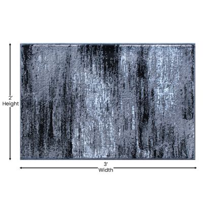 Image showing  Rylan Collection Abstract Pattern Area Rug - Olefin Rug with Jute Backing - Living Room, Bedroom, & Entryway