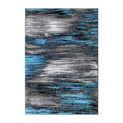 Image showing  Rylan Collection Abstract Pattern Area Rug - Olefin Rug with Jute Backing - Living Room, Bedroom, & Entryway