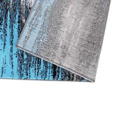 Image showing  Rylan Collection Abstract Pattern Area Rug - Olefin Rug with Jute Backing - Living Room, Bedroom, & Entryway