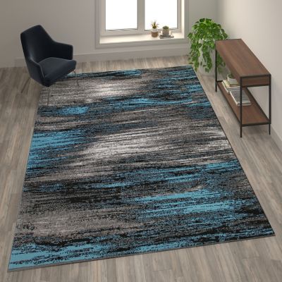 Flash Furniture Rylan Collection Abstract Pattern Area Rug - Olefin Rug with Jute Backing - Living Room, Bedroom, & Entryway