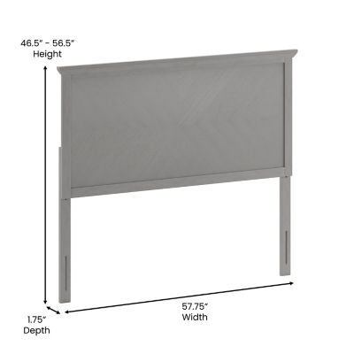 Image showing  Fiona Herring Bone Wooden Adjustable Headboard for Universal Metal Bed Frames