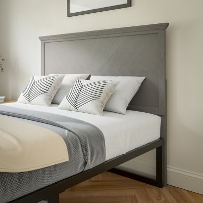 Flash Furniture Fiona Herring Bone Wooden Adjustable Headboard for Universal Metal Bed Frames