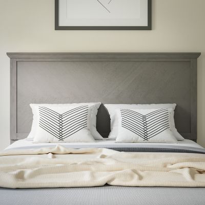 Image showing 5 th Flash Furniture Fiona Herring Bone Wooden Adjustable Headboard for Universal Metal Bed Frames