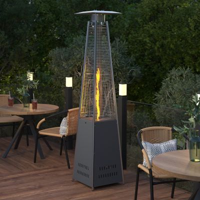 Image showing 5 th Flash Furniture Outdoor Patio Heater, 7.5 ft. Round Steel Patio Heater, 42,000 BTUs, Slate Gray