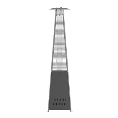 Image showing 8 th Flash Furniture Outdoor Patio Heater, 7.5 ft. Round Steel Patio Heater, 42,000 BTUs, Slate Gray