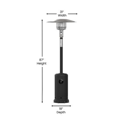 Image showing  Outdoor Patio Heater, 7.5 Feet Round Steel Patio Heater, 40,000 BTUs, Black