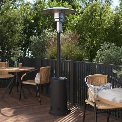 Image showing  Outdoor Patio Heater, 7.5 Feet Round Steel Patio Heater, 40,000 BTUs, Black