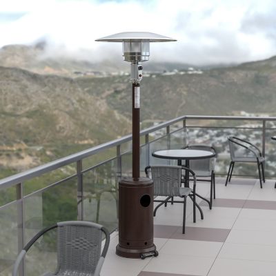 Flash Furniture Outdoor Patio Heater, 7.5 Feet Round Steel Patio Heater, 40,000 BTUs, Bronze