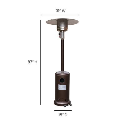 Image showing  Outdoor Patio Heater, 7.5 ft. Round Steel Patio Heater, 40,000 BTUs, Bronze