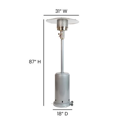 Image showing  Outdoor Patio Heater, 7.5 ft. Round Steel Patio Heater, 40,000 BTUs, Silver
