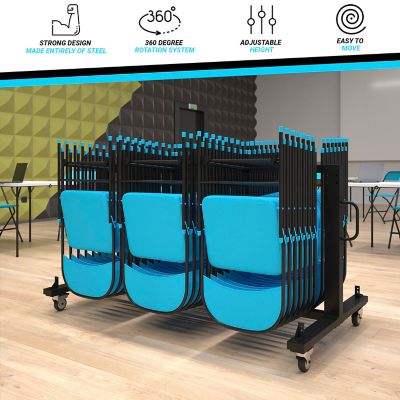 Image showing  Commercial Grade Heavy Duty Mobile Chair and Table Dolly Cart - Small