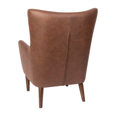 Image showing 6 th Flash Furniture Connor Traditional Wingback Accent Chair, Commercial Grade Faux Leather Upholstery and Wooden Frame and Legs