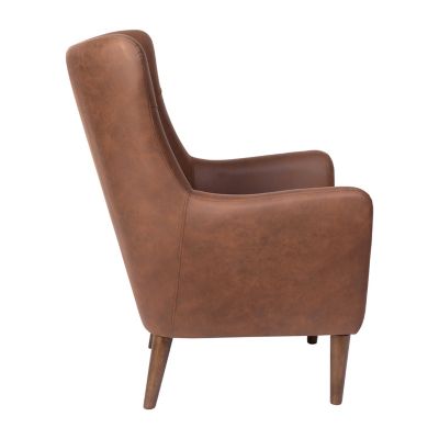 Image showing 7 th Flash Furniture Connor Traditional Wingback Accent Chair, Commercial Grade Faux Leather Upholstery and Wooden Frame and Legs