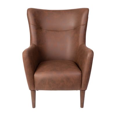 Image showing 8 th Flash Furniture Connor Traditional Wingback Accent Chair, Commercial Grade Faux Leather Upholstery and Wooden Frame and Legs
