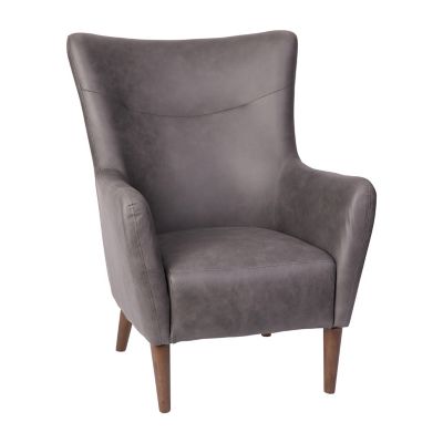 Image showing 1 th Flash Furniture Connor Traditional Wingback Accent Chair, Commercial Grade Faux Leather Upholstery and Wooden Frame and Legs