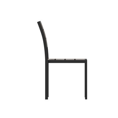 Image showing 7 th Flash Furniture Finch Commercial Grade Armless Patio Chair with Faux Teak Poly Slats and Metal Frame, Stackable