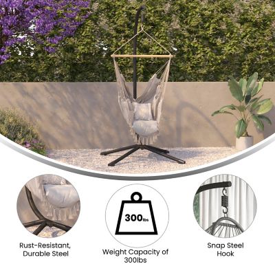 Image showing  Commercial All-Weather Steel Hanging Chair C Stand with Included Hardware