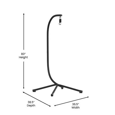 Image showing  Commercial All-Weather Steel Hanging Chair C Stand with Included Hardware