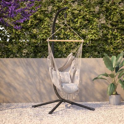 Image showing  Commercial All-Weather Steel Hanging Chair C Stand with Included Hardware
