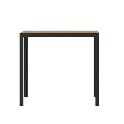 Image showing 8 th Flash Furniture Finch Commercial Grade Outdoor Dining Table 55 in. x 31 in. with Faux Teak Poly Slats and Metal Frame