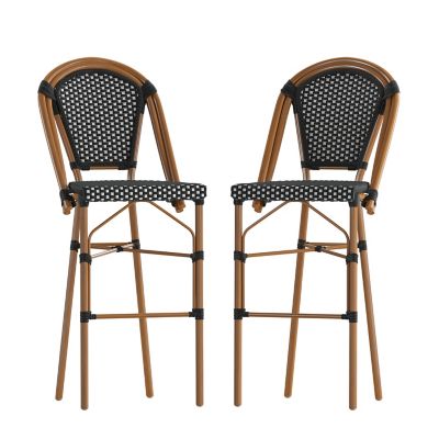 Image showing  Bordeaux Set of 2 Commercial Grade Stackable Indoor/Outdoor French Bistro 30 in. High Bar Height Stools