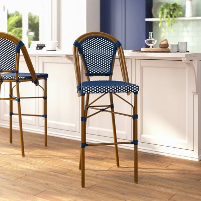 Image showing  Bordeaux Set of 2 Commercial Grade Stackable Indoor/Outdoor French Bistro 30 in. High Bar Height Stools
