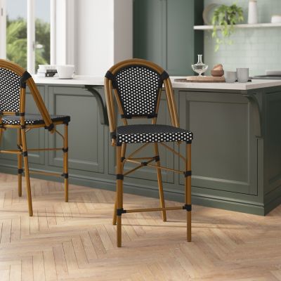 Image showing  Bordeaux Set of 2 Commercial Grade Stackable Indoor/Outdoor French Bistro 26 in. High Counter Height Stools