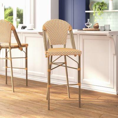 Image showing  Lourdes Commercial Grade Stackable Indoor/Outdoor French Bistro 3in. High Bar Height Stool