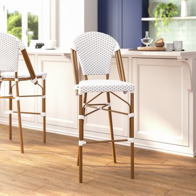 Image showing  Lourdes Commercial Grade Stackable Indoor/Outdoor French Bistro 3in. High Bar Height Stool
