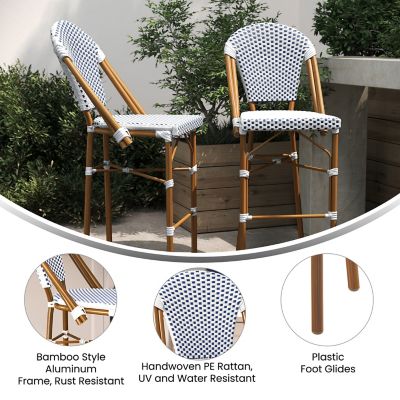 Image showing  Lourdes Commercial Grade Stackable Indoor/Outdoor French Bistro 30 in. High Bar Height Stool