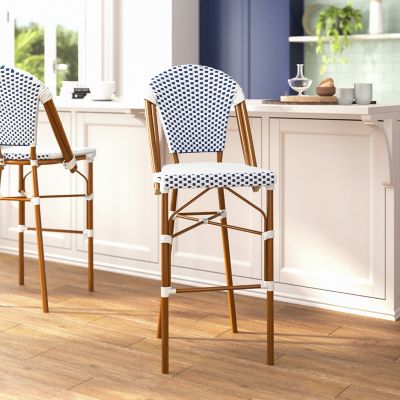 Image showing  Lourdes Commercial Grade Stackable Indoor/Outdoor French Bistro 30 in. High Bar Height Stool