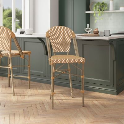 Image showing  Lourdes Commercial Grade Stackable Indoor/Outdoor French Bistro 26 in. High Counter Height Stool