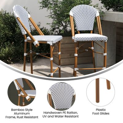 Image showing  Lourdes Commercial Grade Stackable Indoor/Outdoor French Bistro 26 in. High Counter Height Stool
