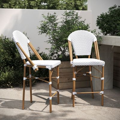 Image showing  Lourdes Set of 2 Commercial Grade Stackable Indoor/Outdoor French Bistro 26 in. High Counter Height Stools