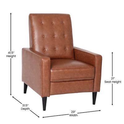 Image showing  Ezra Mid-Century Modern Upholstered Button Tufted Pushback Recliner for Residential & Commercial Use